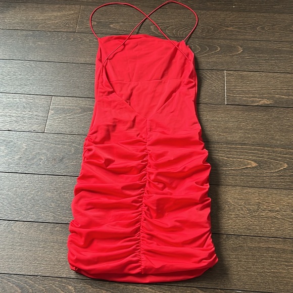 Women’s red open back tiger mist dress - Picture 2 of 3